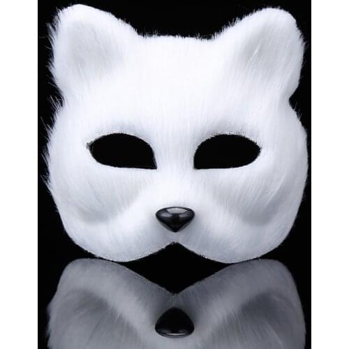 TT Makeup Dance Mask Animal Men and Women Half Face Props Halloween Fox Mask