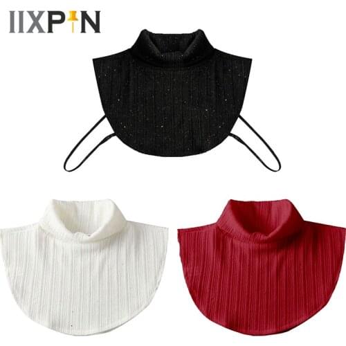 Winter Knitted Fake Collar Turtleneck False Collar Chic Lady Half Blouse Pullover Shirt Detachable Collar Versatile Faux Collar