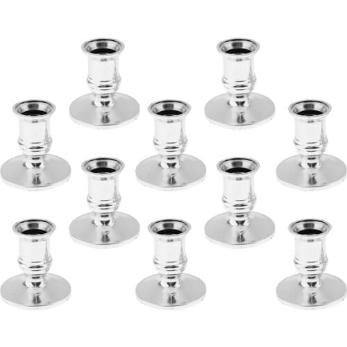 10pcs Plastic Tabletop Pillar Candle Base Electronic Taper Candle Stand Base Pedestal for Event Party Dinner Table