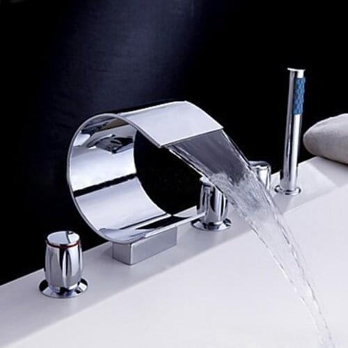 Free Shipping 5PCS Waterfall Sink Mixer Tap Or Bathtub Faucet Chrome Finish Bathroom Faucet S-208H