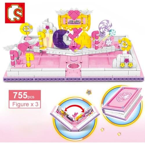 SEOBO 755Pcs Creative Broadcasting Room Booklet Building Blocks Girls Friends Cartoon Magic Book DIY Bricks Toys Christmas Gifts