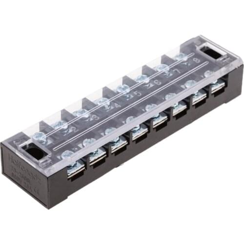 8 Positions Dual Rows Electric Wire Connector Strip Screw Terminal Block