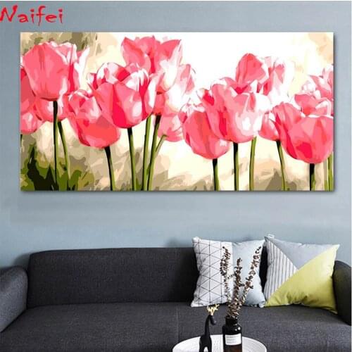 60x120cm Large Size Flowers DIY diamond painting full square/round diamond embroidery tulips Modern Wall Art Picture Home Decors