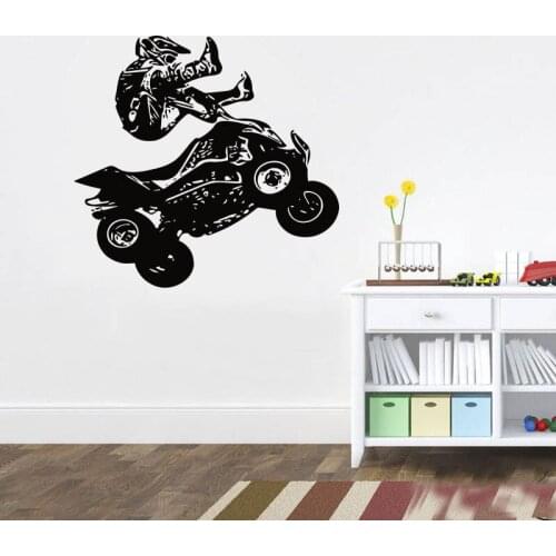 ATV Race Wall Decal ATV Extreme Sport Bike Racing Rider wall sticker kids room decor DIY decals home room decoration mural G818