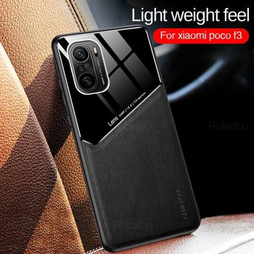 Car Magnetic Holder Phone Case For Xiaomi Pocophone POCO F3 F 3 3F 3 pocof3 global version 5G 6.67'' Leather Cover coque