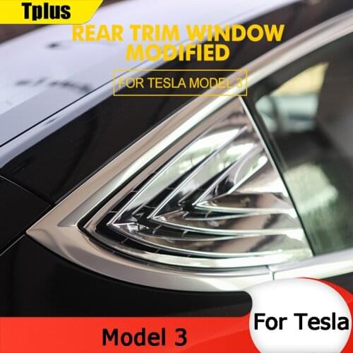 Tplus Car Shutter Spoiler For Tesla Model 3 Small Windows On Both Sides Of Carbon Fiber ABS Cool Accessories Model Three