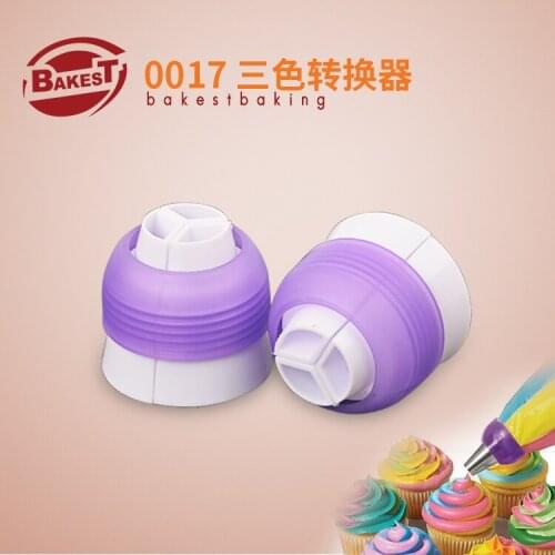 BAKEST PVC Material Icing Piping Nozzle Converter 3pcs/ lot 3-color Wedding Cake Decorating Tools