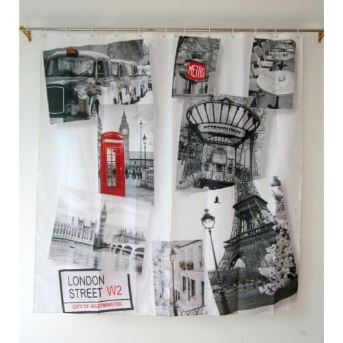 British Shower Curtain Cheap Bathroom Products Polyester Waterproof UK London 72*72" Free Shipping