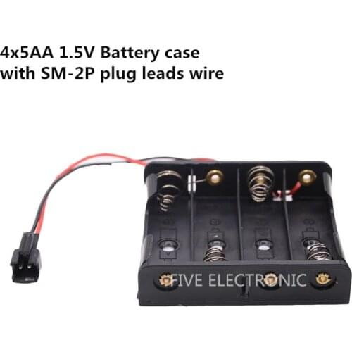 Battery case 4x1.5V AA 6V holder with SM-2P plug 150mm leadwire in series