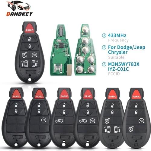 Dandkey Smart Remote Key 433Mhz For Dodge Grand Caravan Journey 2008 2009 2010 2011 2012 2013 M3N5WY783X Fob 2/3/4/5/6/7 Buttons