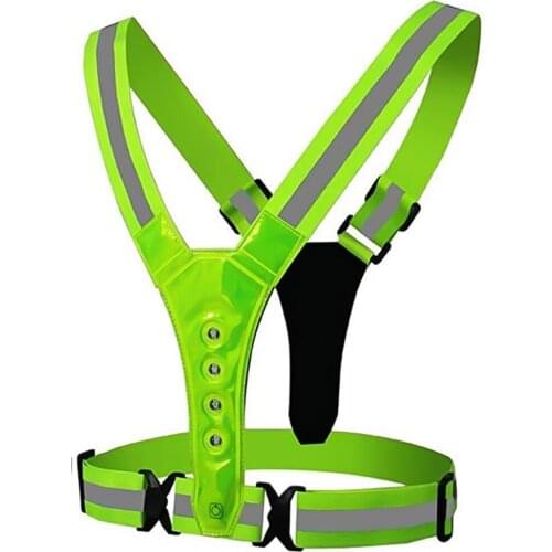 Elastic V-shaped Illuminated Reflective Vest LED Sports Reflective Vest Adjustable Vest For Night Running Motorcycle Cycling