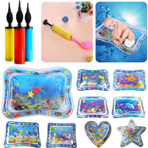 Baby Kids Water Play Mat Inflatable Infants Tummy Time Playmat playmat Toddler for Baby kid Fun Activity Play Center Dropsing