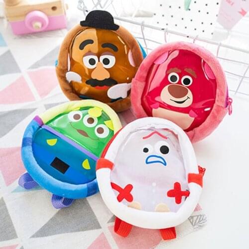 Toy Story Forky Mr.Potato Head Lotso Alien Plush Bags Coin Purse Kawaii Soft Disney Plush Card Packag Bag Gifts for Kids Girls
