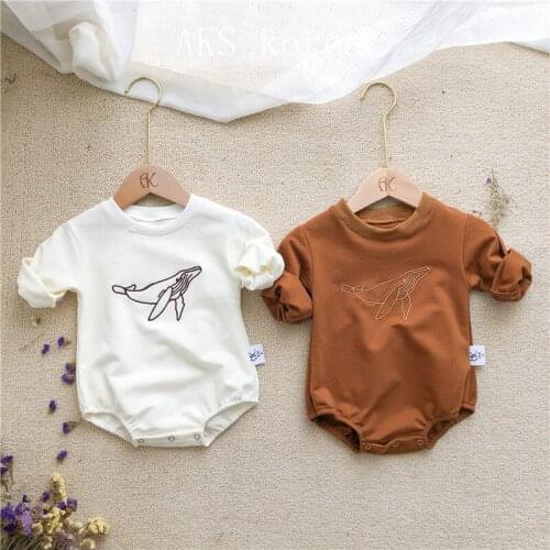 Newborn Baby Girls and Boys Cartoon Pattern Long Sleeve Romper