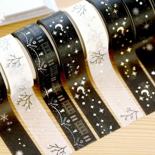 1.5cm*5m Star twigs gold silver Washi Tape DIY Scrapbooking Masking Tape School Office Supply Escolar Papelaria