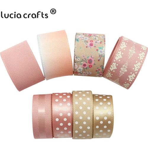 Lucia crafts 8y/lot Grosgrain/Satin Printed Ribbons DIY Craft Handmade Bow Accessories S0202