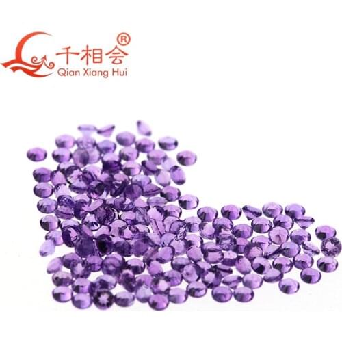 Machine cut round shape dia mond cut beautiful Natural Amethyst gemstones