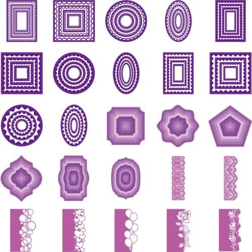 2021 AliliArts Metal Cutting Dies Frame & Border diy Scrapbooking Photo Album Decorative Embossing PaperCard Crafts Die