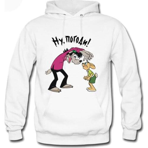 Women Hoodies Men Nu Pogodi Wolf And Rabbit Nostalgic Hooded Mantle Sweatshirt Men Sudaderas Para Hombre Tracksuits Pullover