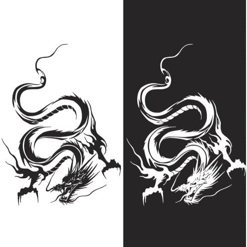 Dragon Totem Cover Stick Car Sticker Modified Front Hood Sticker Roof Scratch Stickers Car Decoration Accessories