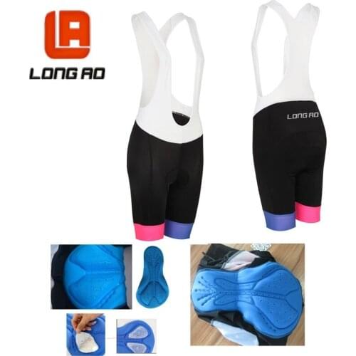 New Italy team LONG AO Woman short sleeve cycling bib shorts or shorts black cycling shorts with blue perforated silicone pad