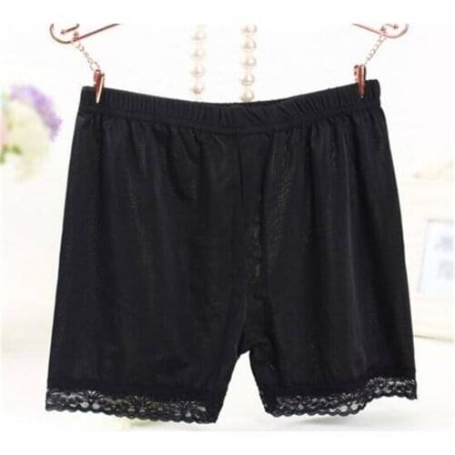 New Fresh Soft Ice Silk Viscose Lace Women Underwear Pants Femme Safety Short Pants Panties Anti-emptied Seamless Safety Pants