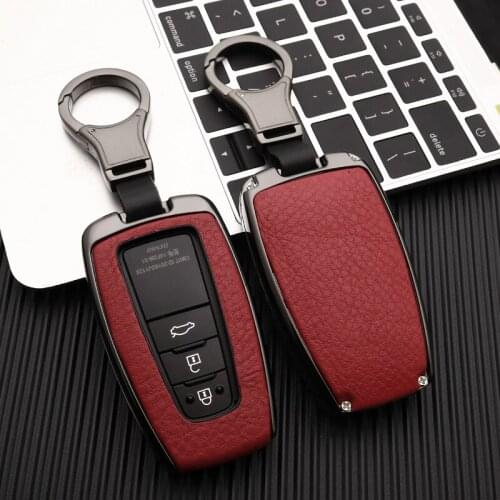 Hot Sale Galvanzed Alloy&Leather Car Key Smart Case Cover For Toyota Camry Prado 2017 2018 CHR Prius Corolla RAV 4 Accessories