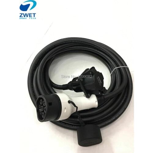 Sae j1772 Socket Type1 To Type2 Electric EV Car Adapter Charging Convertor 32A Cable is 12M