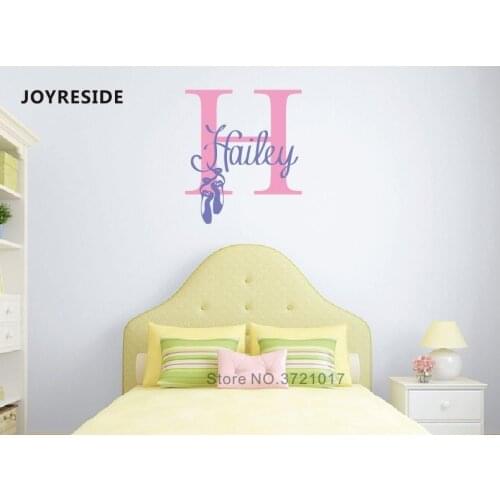 Personalized Name Wall Sticker Sweet Flower Pattern Wall Decal Home Kids Girl Bedroom Vinyl Wall Sticker Personalized Names M171