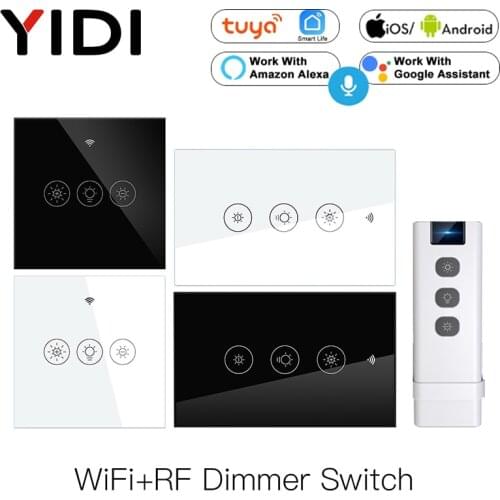 Tuya WiFi RF Smart Light Dimmer Switch 2/3Way Multi-Control Smart Life APP Remote Control Work with Alexa Google Voice Control