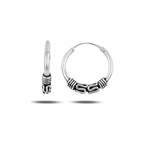 Silver 925 Sterling 12mm Oxidized Ring Earrings