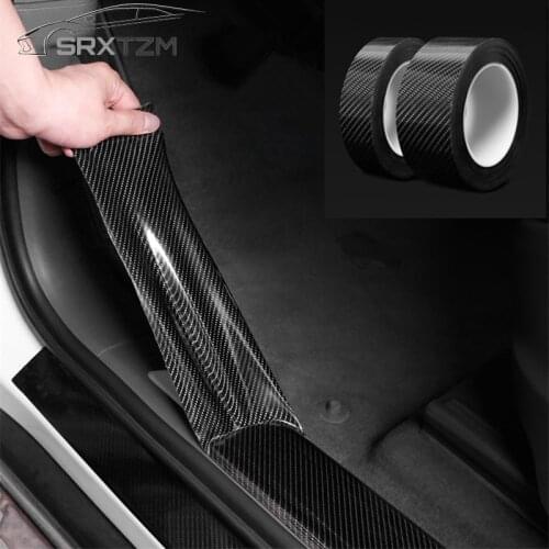 SRXTZM 1pcs Universal Car Door Sill Protector Stickers for Toyota Corolla Seat Jeep Fiat Skoda Fabia Rapid Renault Duster 3m
