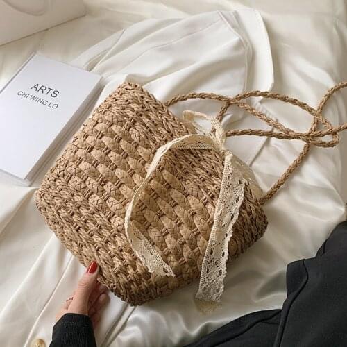 Summer Sweet Rattan Straw Crossbody Bag For Women 2021 Lady Fashion Trendy Weaving Beach Shoulder Handbags Designer