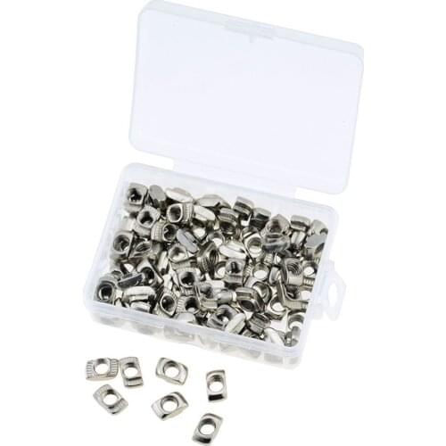 100PCS/Box M5 For 20 Series Slot T-nut Sliding T Nut Hammer Drop In Nut Fasten Connector 2020 Aluminum Extrusion