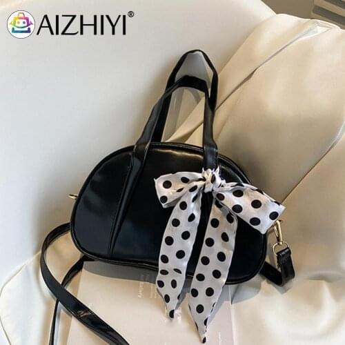 Vintage Women PU Leather Pure Color Silk Scarf Shoulder Crossbody Messenger Bag Casual Ladies Bowknot Small Handbags Purse