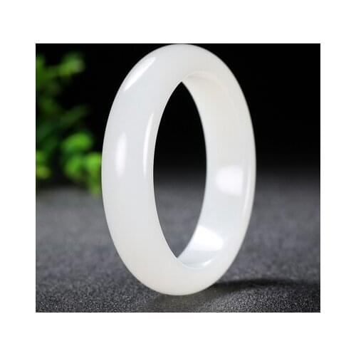 Zheru Jewelry Natural Hetian Jade White 54-64mm Bracelet Elegant Princess Jewelry Best Gift