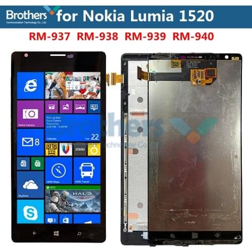 LCD Screen for Nokia Lumia 1520 LCD Display for Nokia 1520 LCD Assembly RM-937 RM-938 Touch Screen Digitizer Replacement Tested