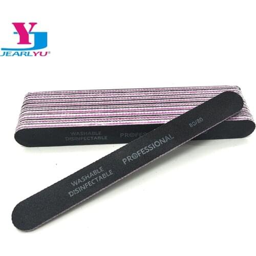 10Pcs Black Nail File Set Durable Buffing File Straight 80/80 Sanding Nail Files Nail Art Tool Accessories UV Gel Polish Tools