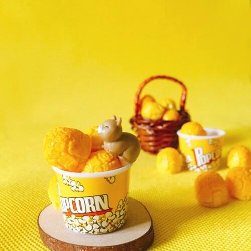 10pcs flat-back pop corn/miniatures dinnerware/cute/fairy garden gnome/moss terrarium decor/bonsai/doll house decor/diy supplies