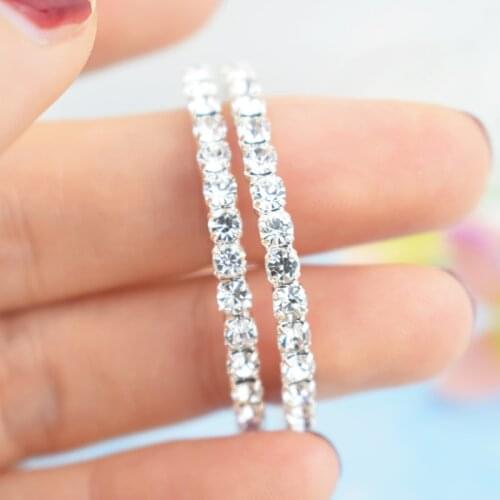 2020 Big Circle Hoop Earrings Crystal Rhinestone 100% Silver Plated Earrings For Women Fashion Jewelry Wedding Party Gift