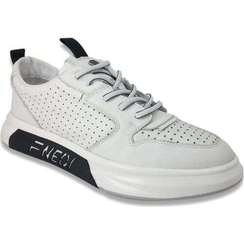 2021 Trend Yeni Sezon Model %100 Deri Ayakkabı İle Kişiye Özel ve Rahat Beyaz 11241 Marcomen Günlük Erkek Ayakkabı