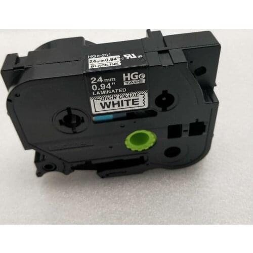 24mm Laminated Black on White Compatible for brother PT-9800PCN HGe HGe-251 Tape printer parts