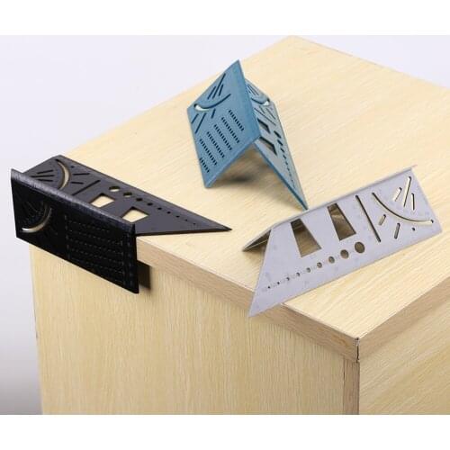 3D Mitre Angle Measuring Square Gauge Woodworking Scribe Ruler Carpenter Practical Guide Marker Woodworking Tools with Pen
