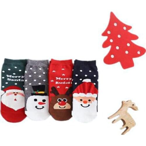 4 Pairs New 2021 Christmas Socks Women Funny Santa Claus Christmas Tree Snow Elk Cotton Happy Socks Men Harajuku New Year Sokken