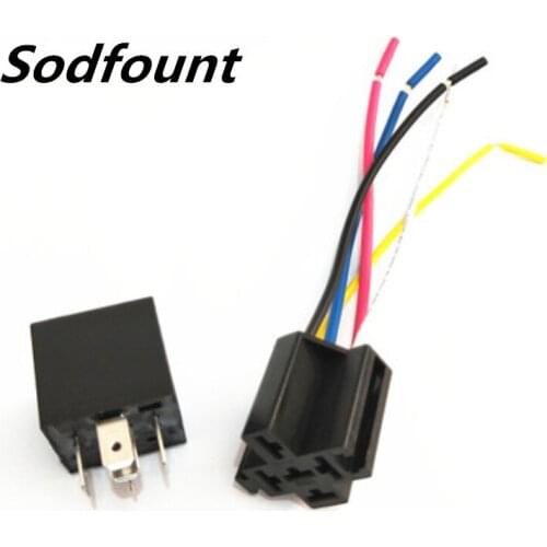 5sets 12V car alarm special 40A car relay JD1914 with cable socket