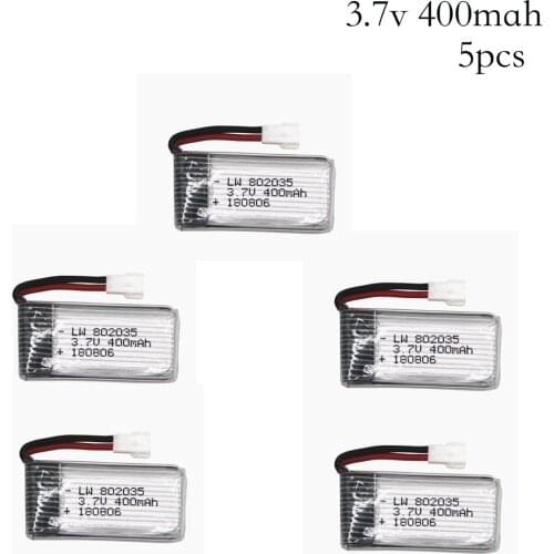 5PCS/lot 3.7V 400mah 30c Lipo Battery For H107 H31 KY101 E33C E33 U816A V252 H6C 25C RC Quadcopter 30C Lipo Battery 3.7 v 802035