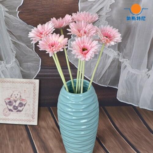 6pcs pink color artificial Gerbera jamesonii flower bouquets&artificial Gerbera African daisy flower bouquets