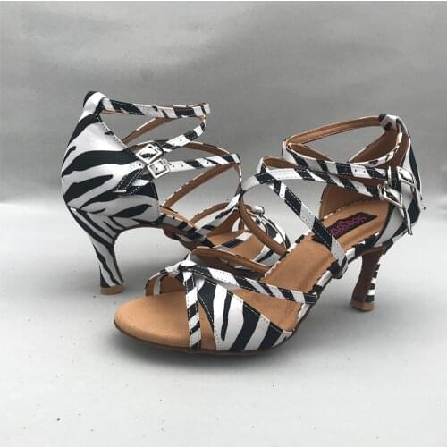 7.5cm heel Latin Dance Shoes For women Salsa shoes pratice shoes comfortable latin shoes MS6209ZB low heel high heel available