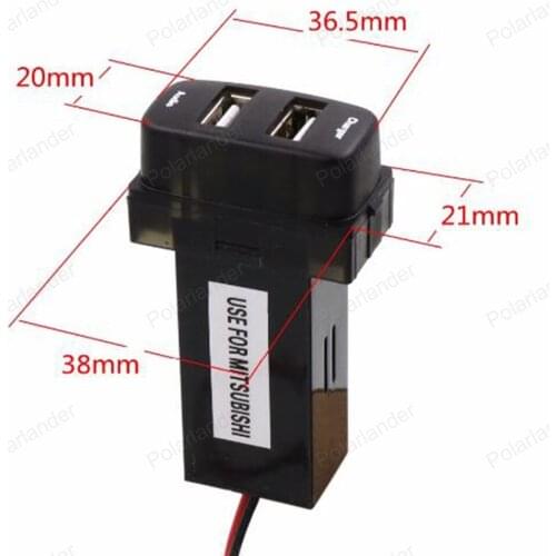 Fit For Mitsubishi Audio input Fast Charging Auto 12v 2.1A Car Charger socket USB interface adapter