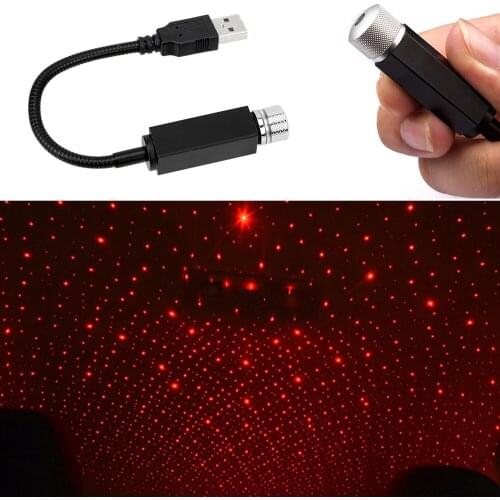 Car Led Roof Star Projector Night Light Mini Atmosphere Galaxy Lamp Romantic USB Decorative Lamp Multiple Adjustable Lighting